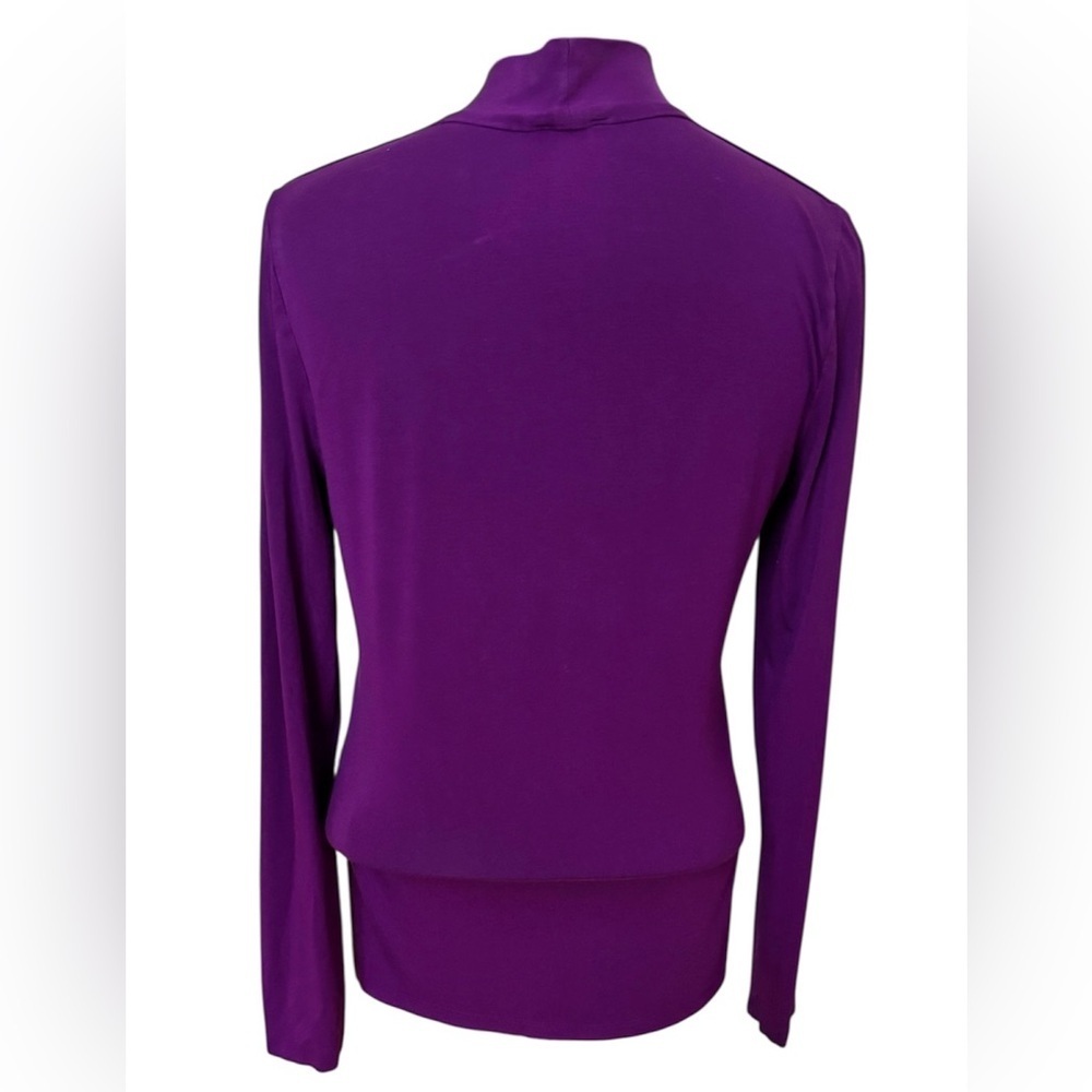 Talbots Purple V-Neck Long Sleeve Top Rayon Spandex Stretch Size XS - Picture 3 of 8